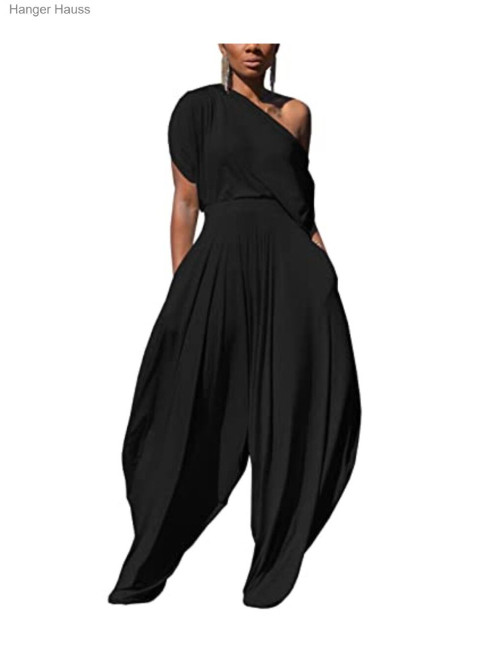 Off Shoulder Top and Harem Pants Set Tracksuit 2 Piece Outfit